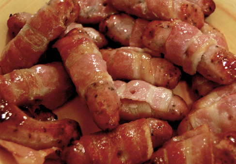 Christmas sausages in Britain.
